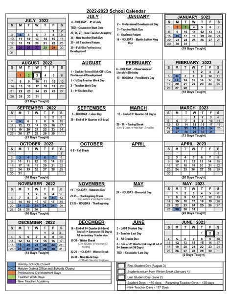 Del Sur Elementary Calendar
